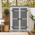 Outdoor 5.5ft Hx4.1ft L Wood Storage Shed white+gray-water resistant frame-garden &