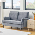 2 Seater Sofa Velvet Couches for Living Room, Sofas grey-metal-pillow back-pine-foam-velvet-2 seat