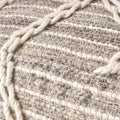 Rope Square Pouf, Gray and Ivory