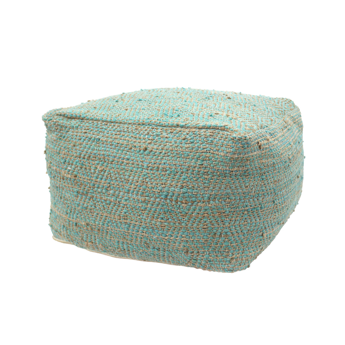 Forest Large Square Pouf, Aqua Beige