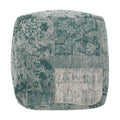 Ocean Square Pouf, Teal and Beige