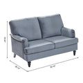 2 Seater Sofa Velvet Couches for Living Room, Sofas grey-metal-pillow back-pine-foam-velvet-2 seat