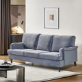 3 Seater Sofa Velvet Couches for Living Room, Sofas grey-metal-pillow back-pine-foam-velvet-3 seat