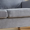 3 Seater Sofa Velvet Couches for Living Room, Sofas grey-metal-pillow back-pine-foam-velvet-3 seat