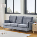 3 Seater Sofa Velvet Couches for Living Room, Sofas grey-metal-pillow back-pine-foam-velvet-3 seat