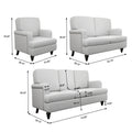 2 Seater Sofa Velvet Couches for Living Room, Sofas white-metal-pillow back-pine-foam-velvet-2 seat