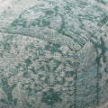 Ocean Square Pouf, Teal and Beige