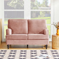 2 Seater Sofa Velvet Couches for Living Room, Sofas pink-metal-pillow back-pine-foam-velvet-2 seat