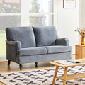 2 Seater Sofa Velvet Couches for Living Room, Sofas grey-metal-pillow back-pine-foam-velvet-2 seat