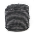 River Water Resistant Handcrafted Cylindrical Pouf black-waterproof fabric