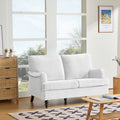 2 Seater Sofa Velvet Couches for Living Room, Sofas white-metal-pillow back-pine-foam-velvet-2 seat