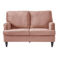 2 Seater Sofa Velvet Couches for Living Room, Sofas pink-metal-pillow back-pine-foam-velvet-2 seat