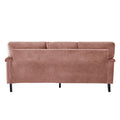 3 Seater Sofa Velvet Couches for Living Room, Sofas pink-metal-pillow back-pine-foam-velvet-3 seat