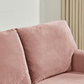 3 Seater Sofa Velvet Couches for Living Room, Sofas pink-metal-pillow back-pine-foam-velvet-3 seat