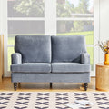 2 Seater Sofa Velvet Couches for Living Room, Sofas grey-metal-pillow back-pine-foam-velvet-2 seat