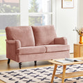 2 Seater Sofa Velvet Couches for Living Room, Sofas pink-metal-pillow back-pine-foam-velvet-2 seat