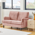 2 Seater Sofa Velvet Couches for Living Room, Sofas pink-metal-pillow back-pine-foam-velvet-2 seat