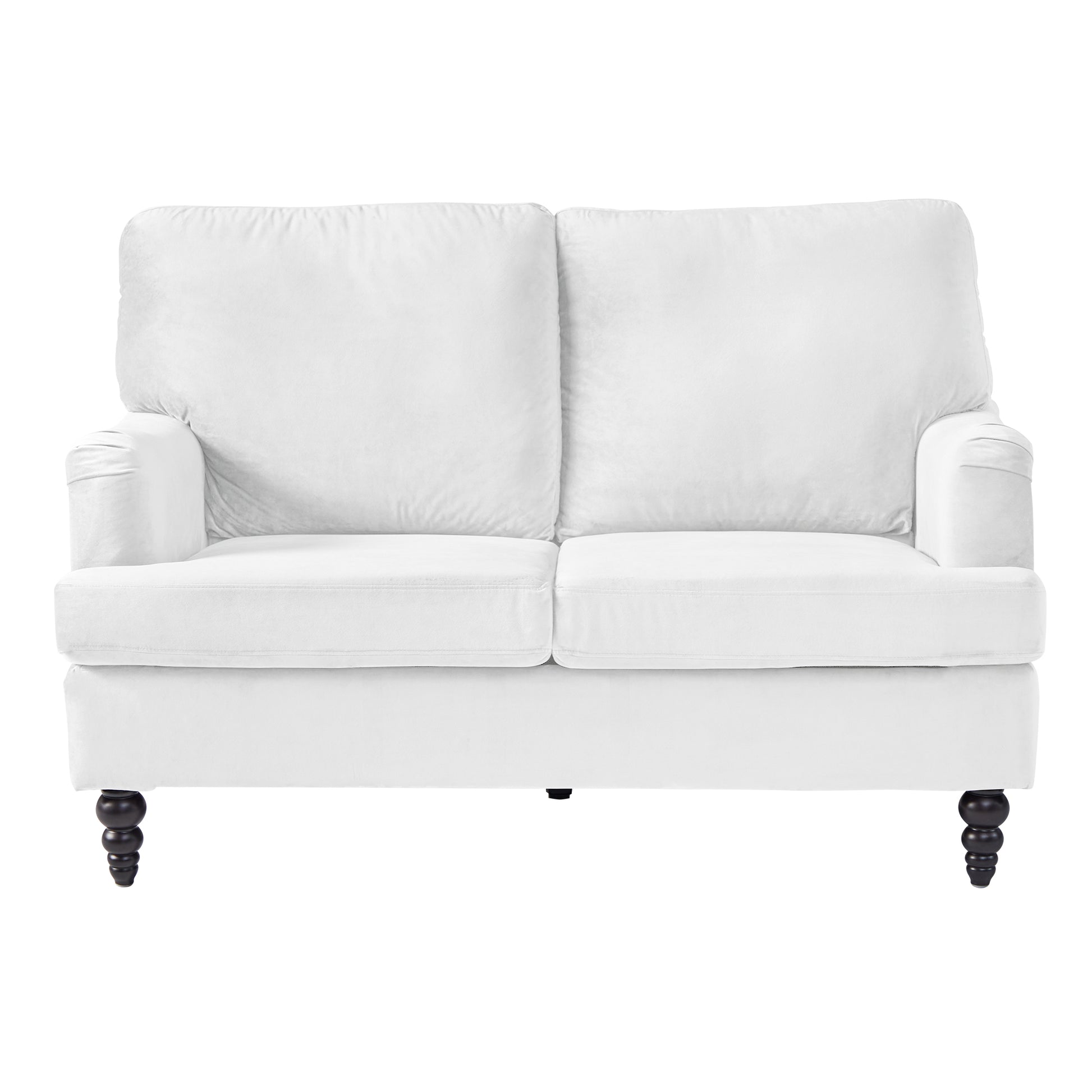 2 Seater Sofa Velvet Couches for Living Room, Sofas white-metal-pillow back-pine-foam-velvet-2 seat