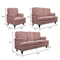 2 Seater Sofa Velvet Couches for Living Room, Sofas pink-metal-pillow back-pine-foam-velvet-2 seat