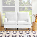 2 Seater Sofa Velvet Couches for Living Room, Sofas white-metal-pillow back-pine-foam-velvet-2 seat