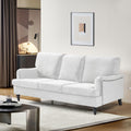 3 Seater Sofa Velvet Couches for Living Room, Sofas white-metal-pillow back-pine-foam-velvet-3 seat