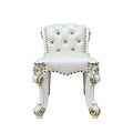 Acme Vendome Vanity Stool Beige Pu & Antique