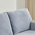 3 Seater Sofa Velvet Couches for Living Room, Sofas grey-metal-pillow back-pine-foam-velvet-3 seat