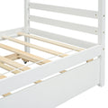 Twin Size House shaped Bed with Trundle,White twin-white-wood-bedroom-american design-pine-bed