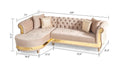 Julia Gold Detailed Tufted Upholstery Sectional made taupe-velvet-wood-primary living