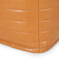 Candy Contemporary Faux Leather Suqare Pouf, Caramel caramel-faux leather