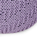 Bordeaux Knitted Cotton Round Pouf, Lavender lavender-cotton