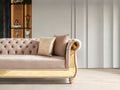 Julia Gold Detailed Tufted Upholstery Sectional made taupe-velvet-wood-primary living