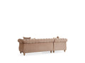 Julia Gold Detailed Tufted Upholstery Sectional made taupe-velvet-wood-primary living