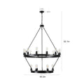 Retro style Large 2 Tier circular ceiling Ironwork black-retro-iron