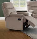 Luxurious Velvet Light Brown Color 1pc Motion Recliner light brown-velvet-manual-handle-metal-primary