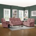 Luxurious Velvet Blush Pink Color 1pc Motion Recliner pink-velvet-manual-handle-metal-primary living