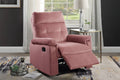 Luxurious Velvet Blush Pink Color Motion Recliner pink-velvet-manual-handle-metal-primary living