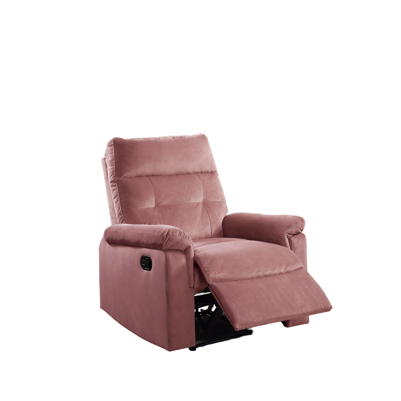 Luxurious Velvet Blush Pink Color Motion Recliner pink-velvet-manual-handle-metal-primary living