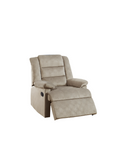 Contemporary Beige Color Velvet Fabric Recliner Motion beige-velvet-manual-handle-metal-primary living