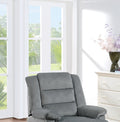 Contemporary Dark Gray Color Velvet Fabric Recliner dark gray-velvet-manual-handle-metal-primary