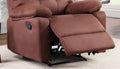 Contemporary Chocolate Color Plush Microfiber Motion chocolate-microfiber-manual-handle-metal-primary