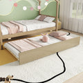 Twin Size House shaped Bed with Trundle,Natural twin-natural-wood-bedroom-american