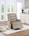 Contemporary Beige Color Velvet Fabric Recliner Motion beige-velvet-manual-handle-metal-primary living