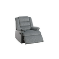 Contemporary Dark Gray Color Velvet Fabric Recliner dark gray-velvet-manual-handle-metal-primary