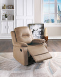 Elegant Modern Peat Color Microfiber Motion Recliner grey+brown-microfiber-manual-handle-metal-primary