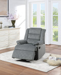 Contemporary Dark Gray Color Velvet Fabric Recliner dark gray-velvet-manual-handle-metal-primary