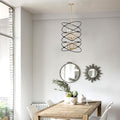 Transitional Gold Matte Black Metal Chandelier