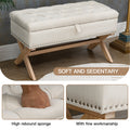 35 Inch Storage Ottoman, Button Tufted Ottoman