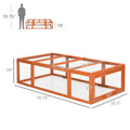 PawHut Large Wooden Rabbit Hutch Bunny Hutch Small orange-wood