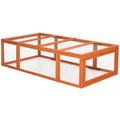 PawHut Large Wooden Rabbit Hutch Bunny Hutch Small orange-wood